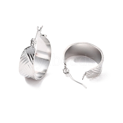 Non-Tarnish 304 Stainless Steel Thick Hoop Earrings for Women EJEW-P198-04P-1