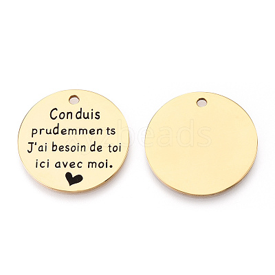 201 Stainless Steel Pendants STAS-T064-37G-25-1