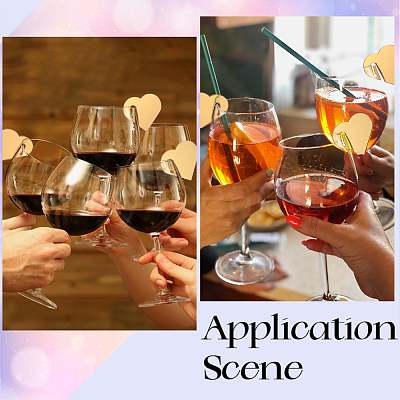 Acrylic Mirror Wine Glass Charms AJEW-SC0002-53B-01-1