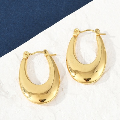 304 Stainless Steel Rhinestone Hoop Earrings for Women EJEW-U046-08A-G-1