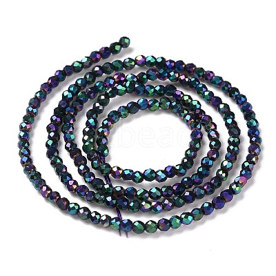 Electroplate Glass Beads Strands GLAA-H021-01A-FP11-1