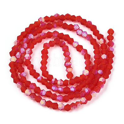 Imitate Austrian Crystal Bicone Frosted Glass Beads Strands GLAA-F029-TM2mm-A31-1