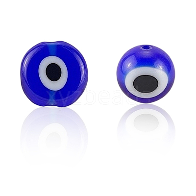 4 Strands 2 Styles Handmade Evil Eye Lampwork Beads Strands LAMP-LT0001-14-1