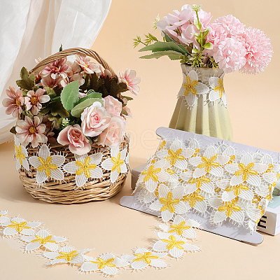 Flower Polyester Eyelash Lace Trim Ribbon OCOR-WH20003-03B-04-1