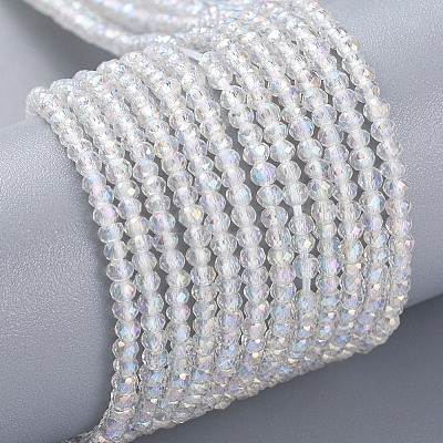 Electroplate Glass Beads Strands X-EGLA-F149-AB-01-1