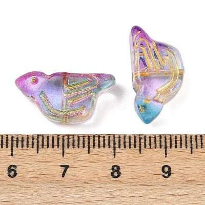 Electroplate and Golden Metal Enlaced Glass Beads EGLA-T029-03M-1