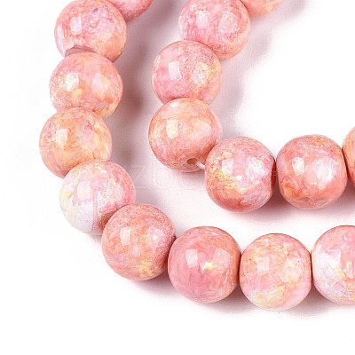Baking Paint Glass Beads Strands DGLA-N016-10mm-01-1