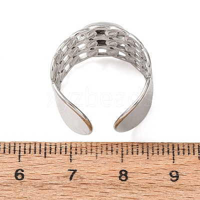 304 Stainless Steel Cable Chain Cuff Ring Components SA-CBA94B1-01P-01-1