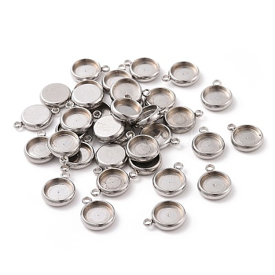 Tarnish Resistant 304 Stainless Steel Pendant Cabochon Settings X-STAS-K202-03C-P-1