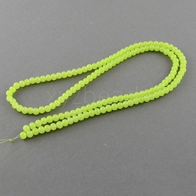 Imitation Jade Glass Round Beads Strands X-DGLA-S076-8mm-03-1