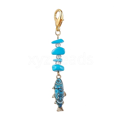 Alloy Enamel Pendant Decorations HJEW-JM01729-1