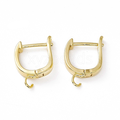 Brass Hoop Earring Findings with Latch Back Closure KK-A172-19G-1