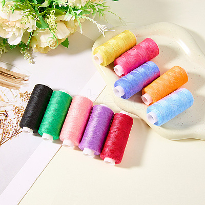 10Pcs 10 Colors Polyester Sewing Thread SENE-CY0001-05D-1