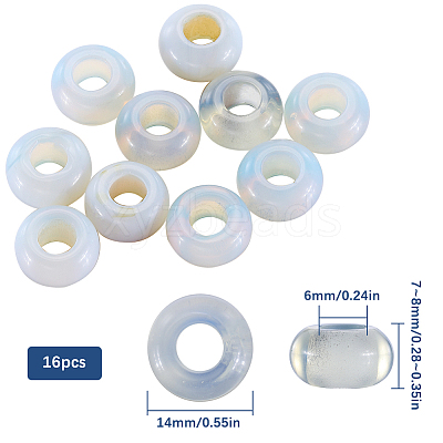 16Pcs Opalite European Beads G-SC0003-03A-1