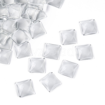Transparent Glass Square Cabochons GGLA-A001-30mm-1