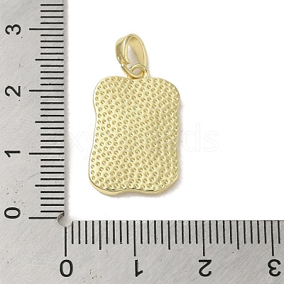 Brass Pave Shell Pendants KK-I708-13D-G-1