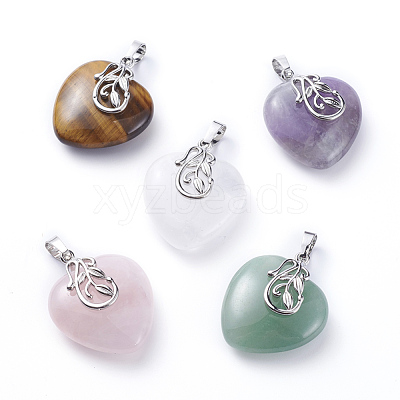 Natural Mixed Stone Pendants G-G807-C-1