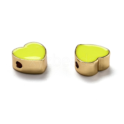 Brass Enamel Beads KK-B029-14G-1
