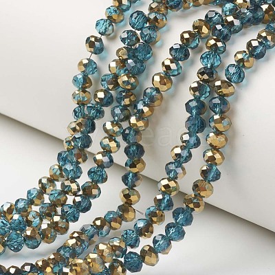 Electroplate Transparent Glass Beads Strands X-EGLA-A034-T6mm-O03-1