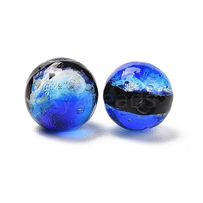 Handmade Silver Foil Glass Beads LAMP-A001-G04-10mm-1