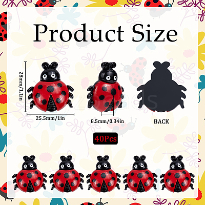 40Pcs Insect Theme Opaque Resin Decoden Cabochons RESI-SC0005-88-1