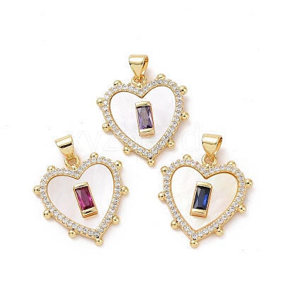 Brass Micro Pave Cubic Zirconia Pendants ZIRC-F134-22G-1