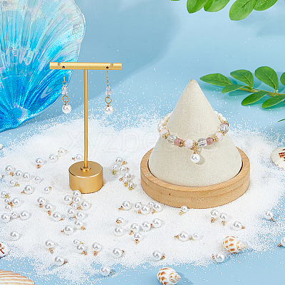 200Pcs 2 Styles ABS Plastic Imitation Pearl Pendants SACR-HS0001-02-1