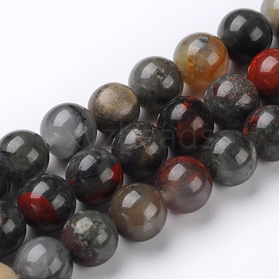 Natural African Bloodstone Beads Strands X-G-L383-06-6mm-1