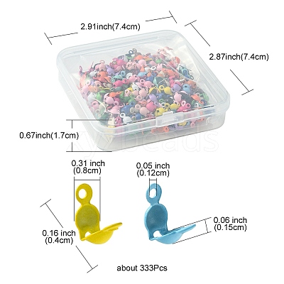 333Pcs Spray Painted Iron Bead Tips IFIN-FS0001-35-1