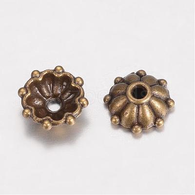 Tibetan Style Alloy Fancy Bead Caps PALLOY-D348-09AB-1