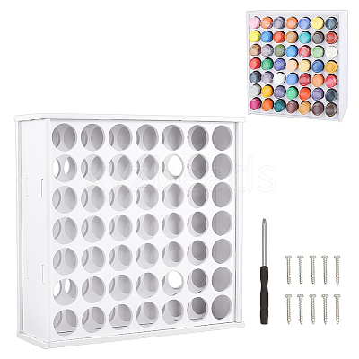 49-Hole Plastic Paint Organizer Stands ODIS-WH0038-132-1