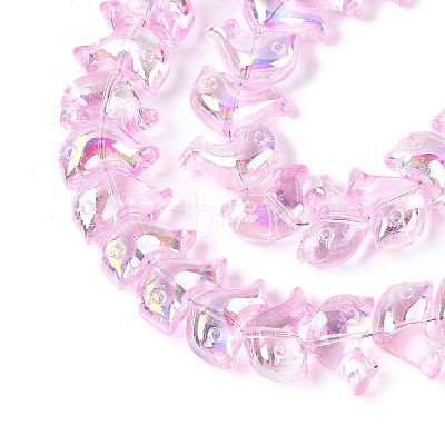 Baking Paint Electroplate Transparent Glass Beads Strands EGLA-N017-06-B02-1