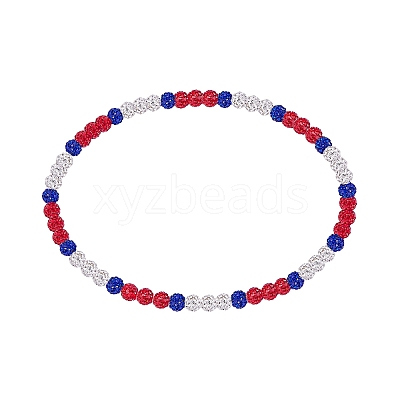 Polymer Clay Rhinestone Round Beaded Necklaces NJEW-SW00049-03-1