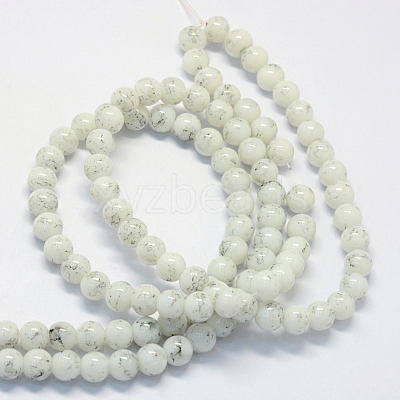 Baking Paint Glass Round Bead Strands X-DGLA-Q019-8mm-41-1