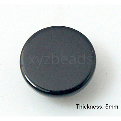 Natural Dyed & Heated Black Agate Cabochons X-G-BA10x5-1