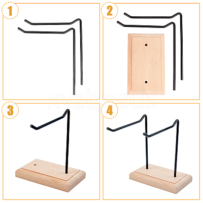 1-Tier 2-Row Wood Jewelry Display Stands EDIS-WH0016-009B-1
