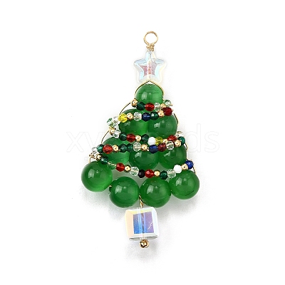 Cat Eye Beads Pendants PALLOY-TA00277-1