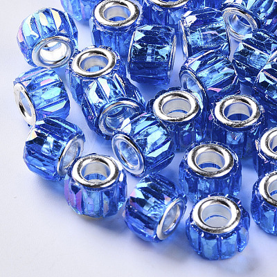 10Pcs Wholesale Color Big Hole European Beads Plastic Resin Round