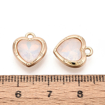 Rack Plating Alloy & Glass Pendants PALLOY-T024-05A-G-1