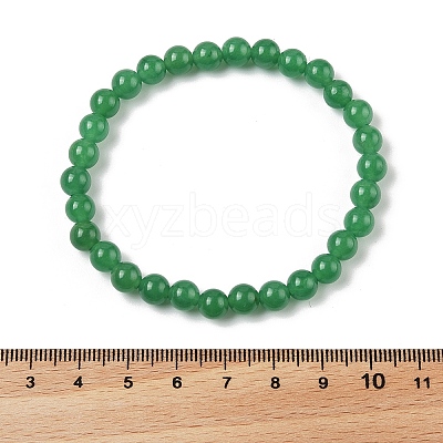 Natural Malaysia Jade Bead Stretch Bracelets X-BJEW-K212-A-013-1