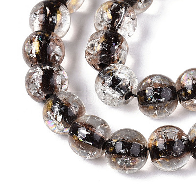 Crackle Transparent Glass Beads Strands GLAA-N030-8mm-01B-1