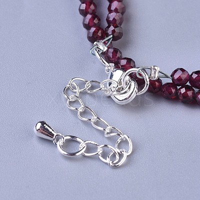 Natural Garnet Beaded Necklaces NJEW-K114-C-A04-1