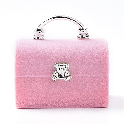 Lady Bag with Bear Shape Velvet Jewelry Boxes VBOX-L002-E03-1