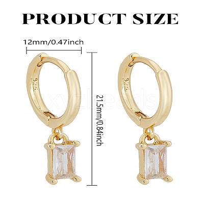 1 Pair Brass Micro Pave Cubic Zirconia Hoop Earrings EJEW-LP0004-74B-1