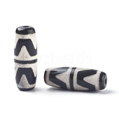 Tibetan Style Double Tiger dZi Beads TDZI-D008-10-1