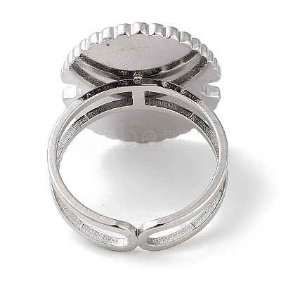 Ion Plating(IP) 304 Stainless Steel Ring RJEW-B059-07P-04-1