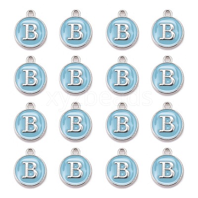 Platinum Plated Alloy Enamel Charms X-ENAM-S118-04B-P-1
