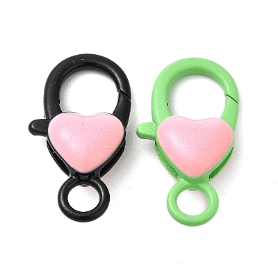 Spray Painted Alloy Lobster Claw Clasps PALLOY-H131-02-1