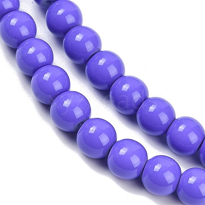 Painted Glass Bead Strands X-DGLA-S071-8mm-B41-1