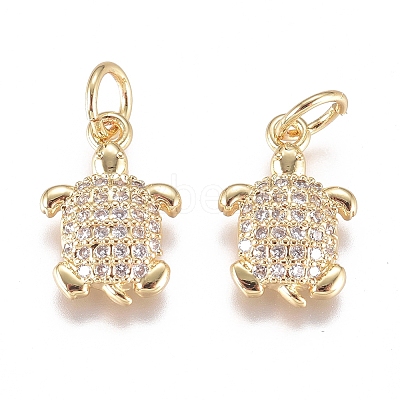 Brass Micro Pave Cubic Zirconia Pendants LS-ZIRC-G168-47G-1